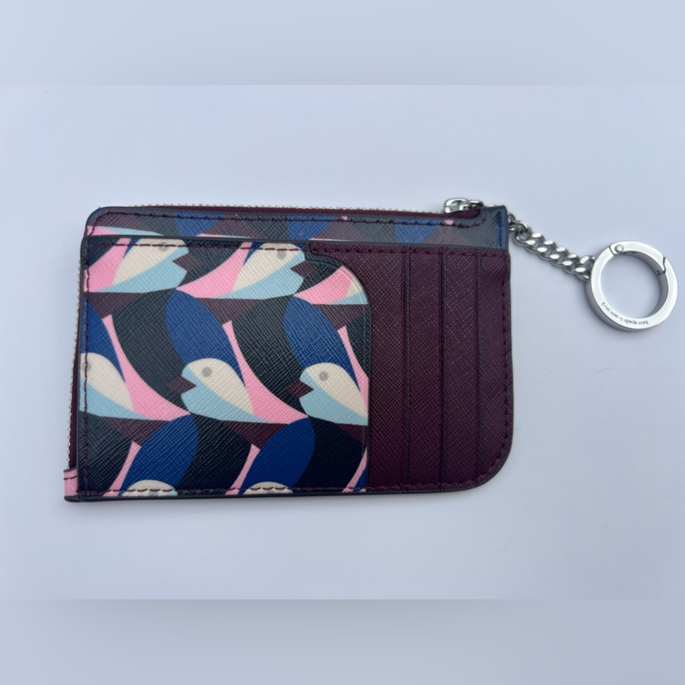 KATE SPADE LOVE BIRDS ZIP CARD HOLDER WALLET NWOT